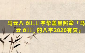 马云八 🐎 字华盖星照命「马云 🕸 的八字2020有灾」